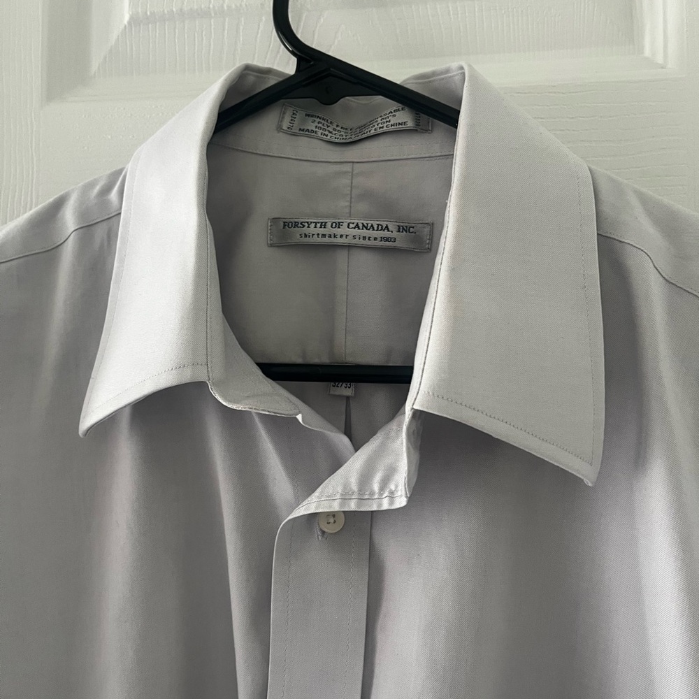 Forsyth of Canada Wrinkle-Free Light Grey Dress‎ Shirt Size 16.5